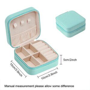 New Solid Color PU Leather Jewelry Organizer Display Case Boxes Travel Portable